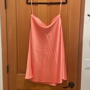 Gianni Bini mid length skirt, size 10, orange/pink=coral color